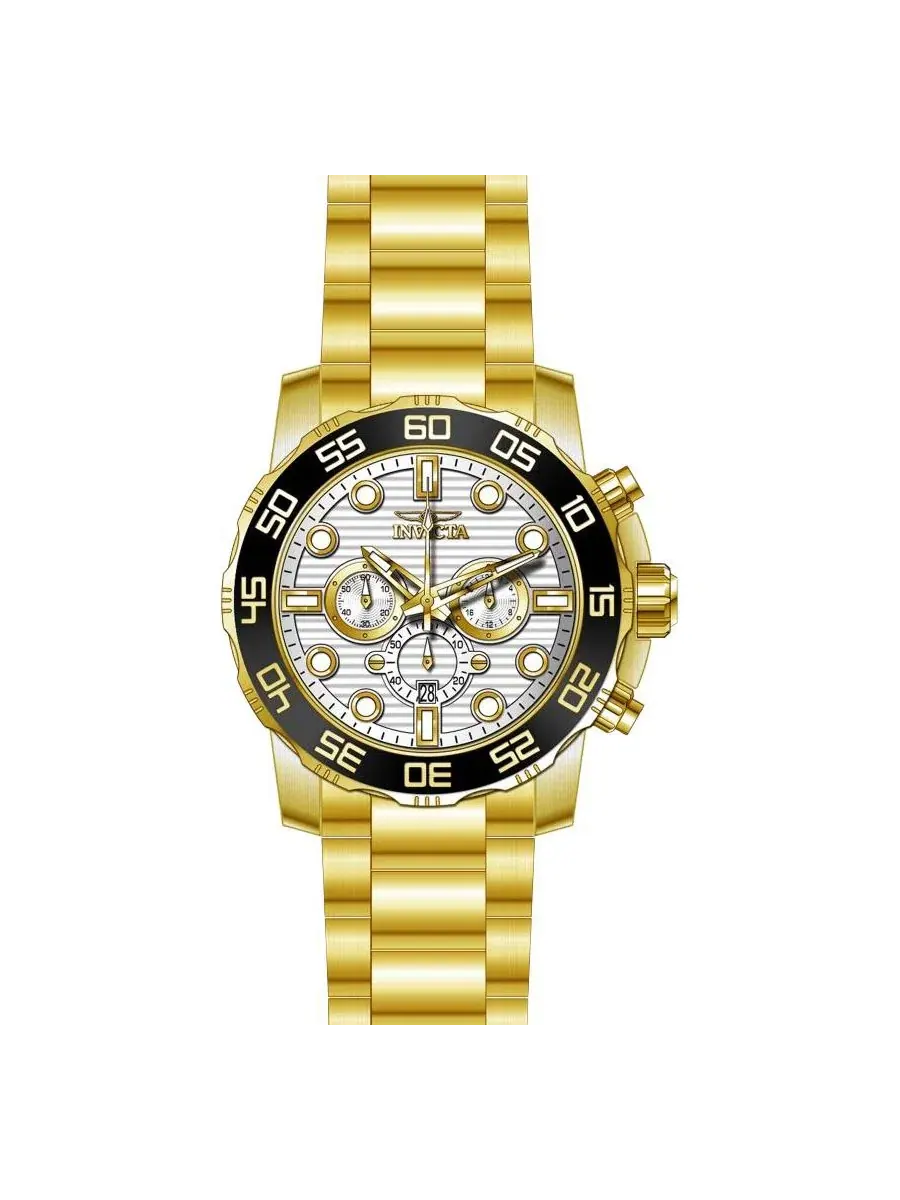 Мужские кварцевые часы-хронограф Pro Diver 22229 с серебристым циферблатом Invicta — изображение 2 из 3, оттенок золото