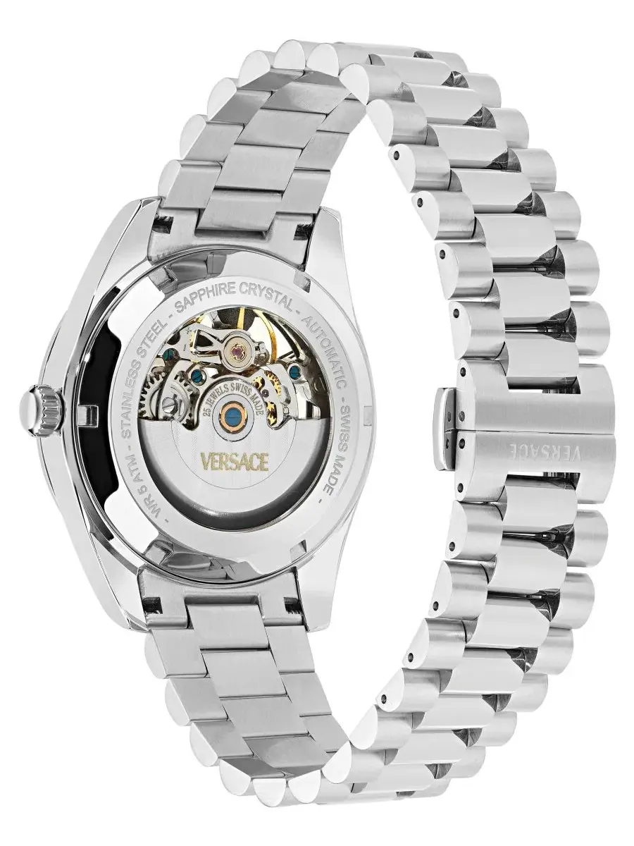 Мужские часы Millenyium Automatic с браслетом из стали двух цветов, 40 мм Versace — изображение 3 из 3, оттенок серебряный