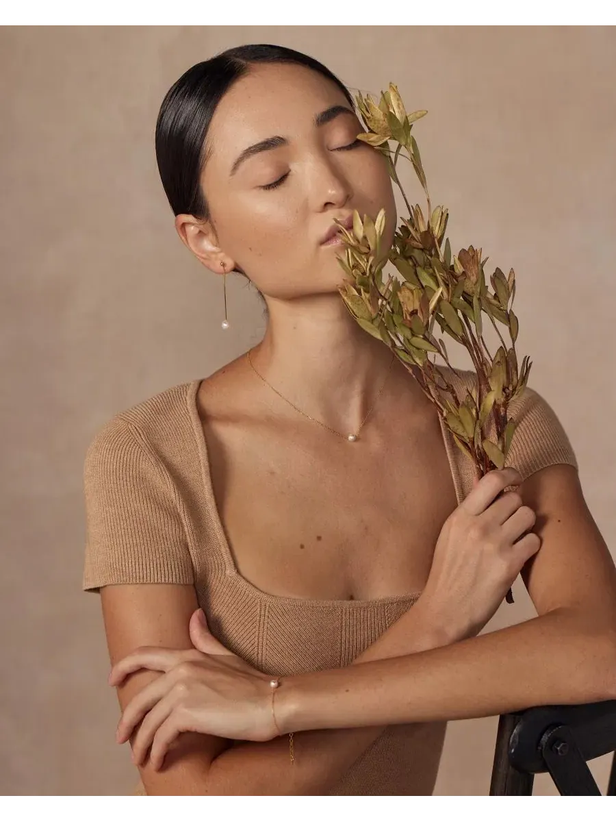 Комплект украшений с жемчугом Abby Pearl Bearfruit Jewelry — изображение 5 из 8, оттенок желтый золотистый