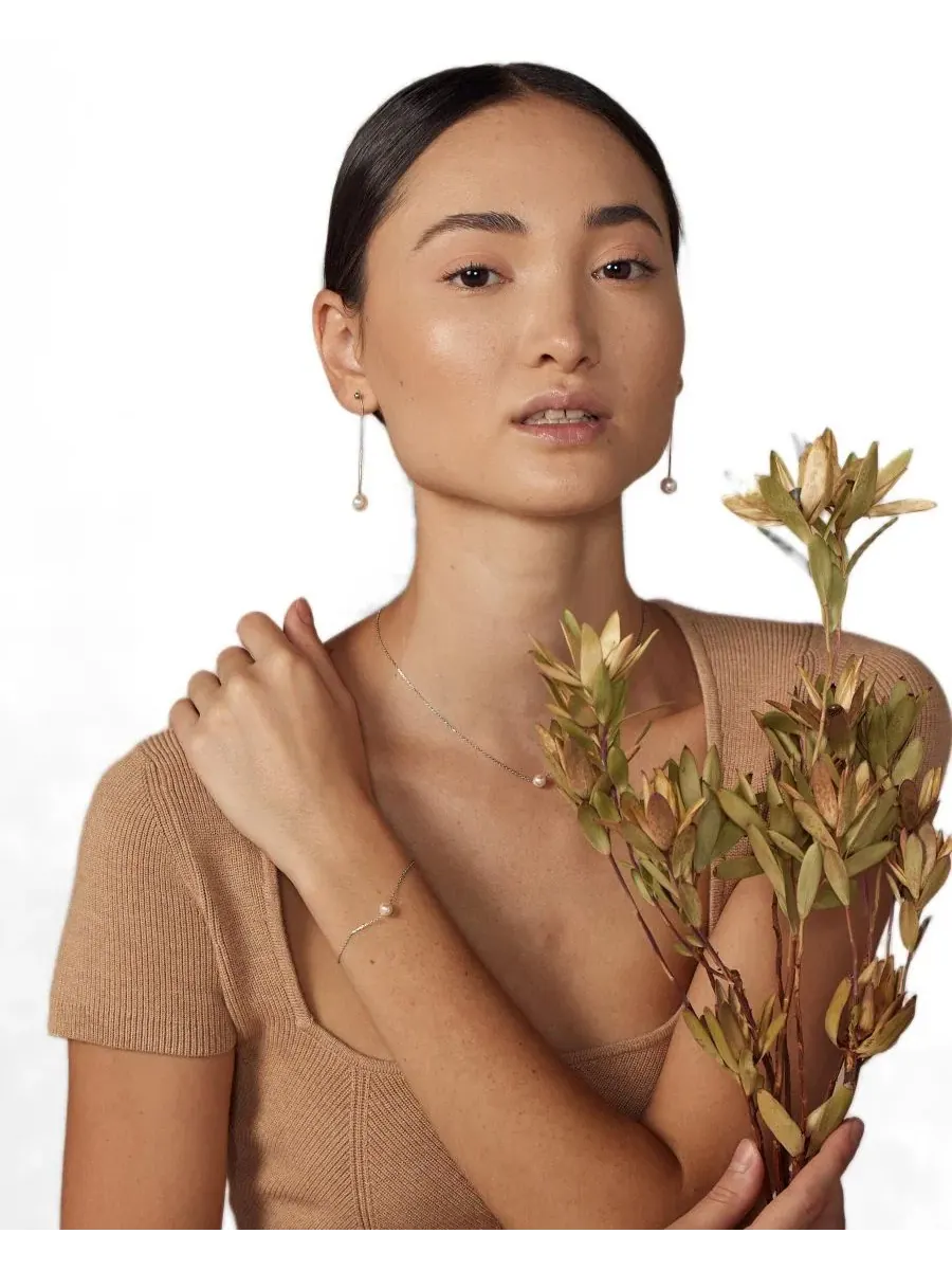 Комплект украшений Abby Pearl с жемчугом Bearfruit Jewelry — изображение 2 из 7, оттенок золотистый