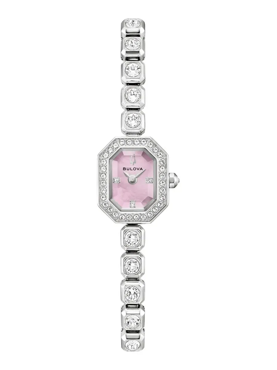 Женские часы Bulova с кристаллами, 15 мм — изображение 2 из 9, оттенок серебристый