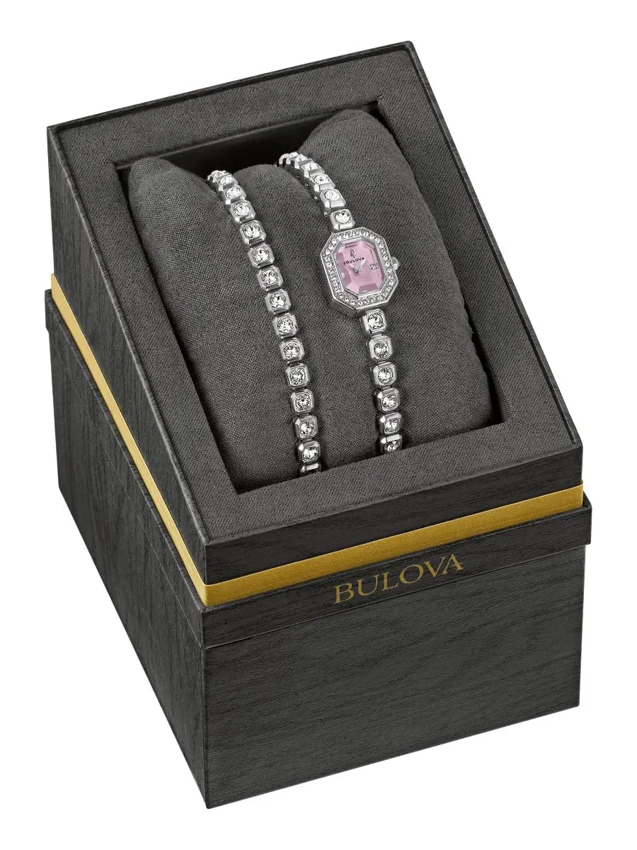 Женские часы Bulova с кристаллами, 15 мм — изображение 5 из 9, оттенок серебристый