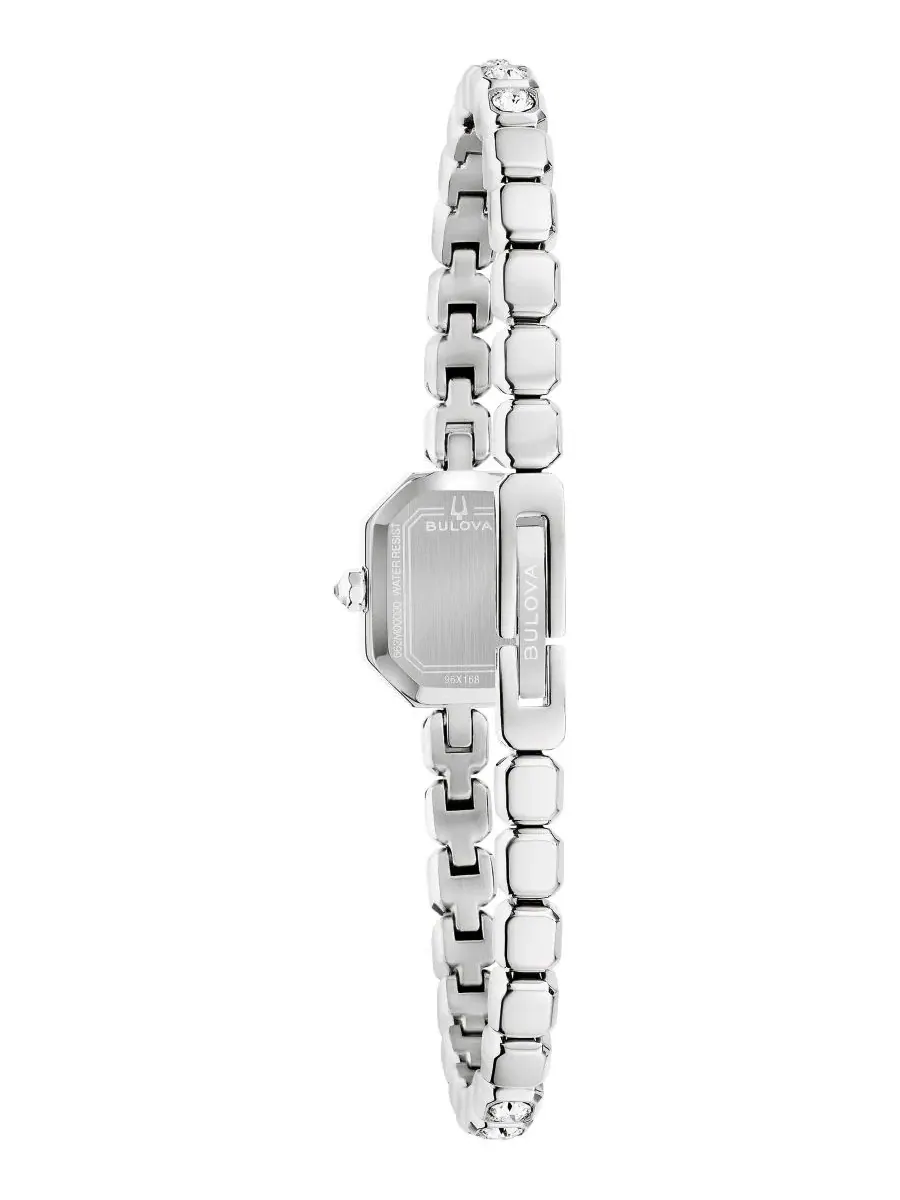 Женские часы Bulova с кристаллами, 15 мм — изображение 7 из 9, оттенок серебристый