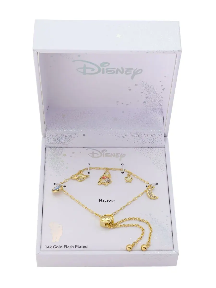 Браслет-боло с кристаллами и шармом Winnie the Pooh Disney — изображение 2 из 3, оттенок золото