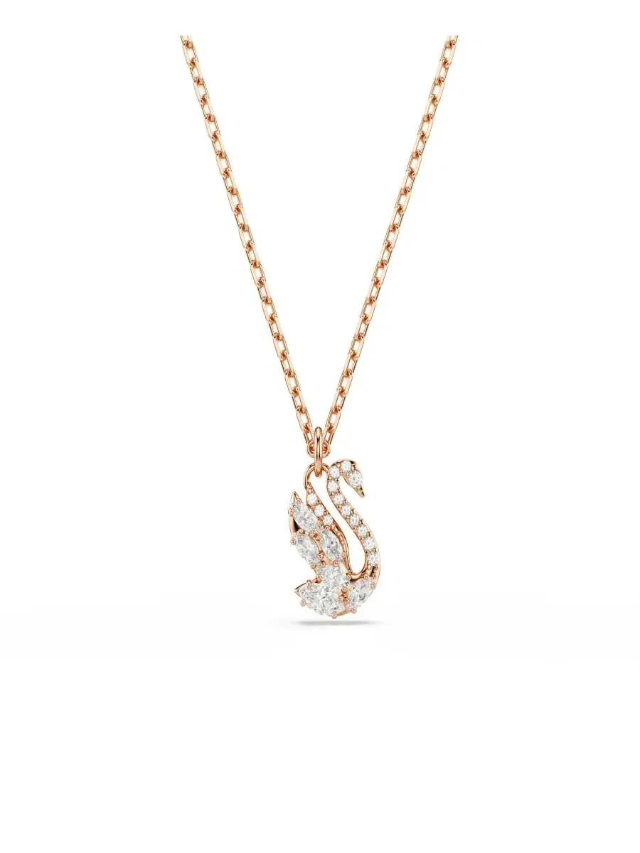 Подвеска-кулон с лебедем Swarovski — изображение 1 из 7, оттенок розовый