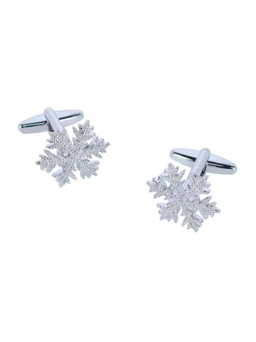Комплект запонок с моделью Snowflake и Mother of Pearl TRAFALGAR — изображение 2 из 3, оттенок серебряный