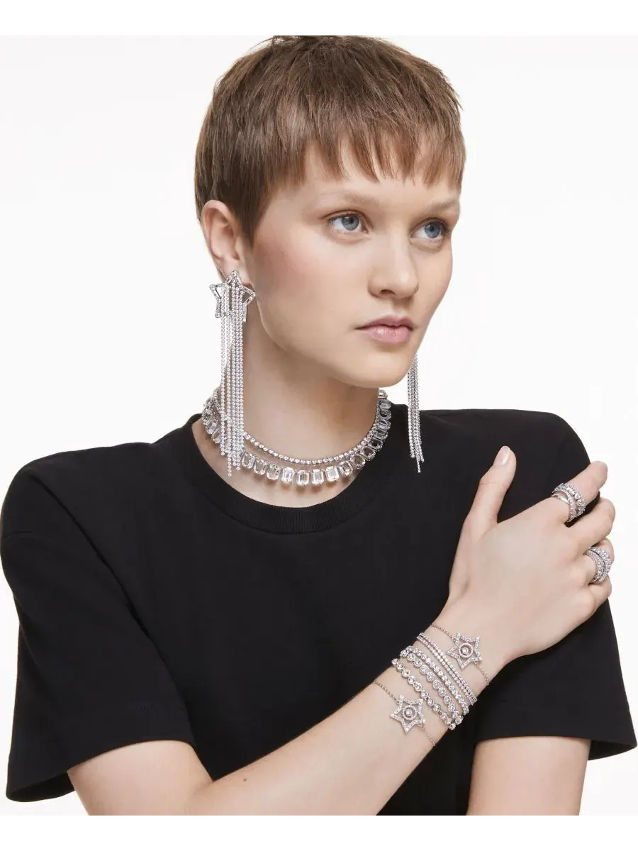 Теннисный браслет Swarovski Imber Emily с родиевым покрытием — изображение 6 из 7, оттенок черный