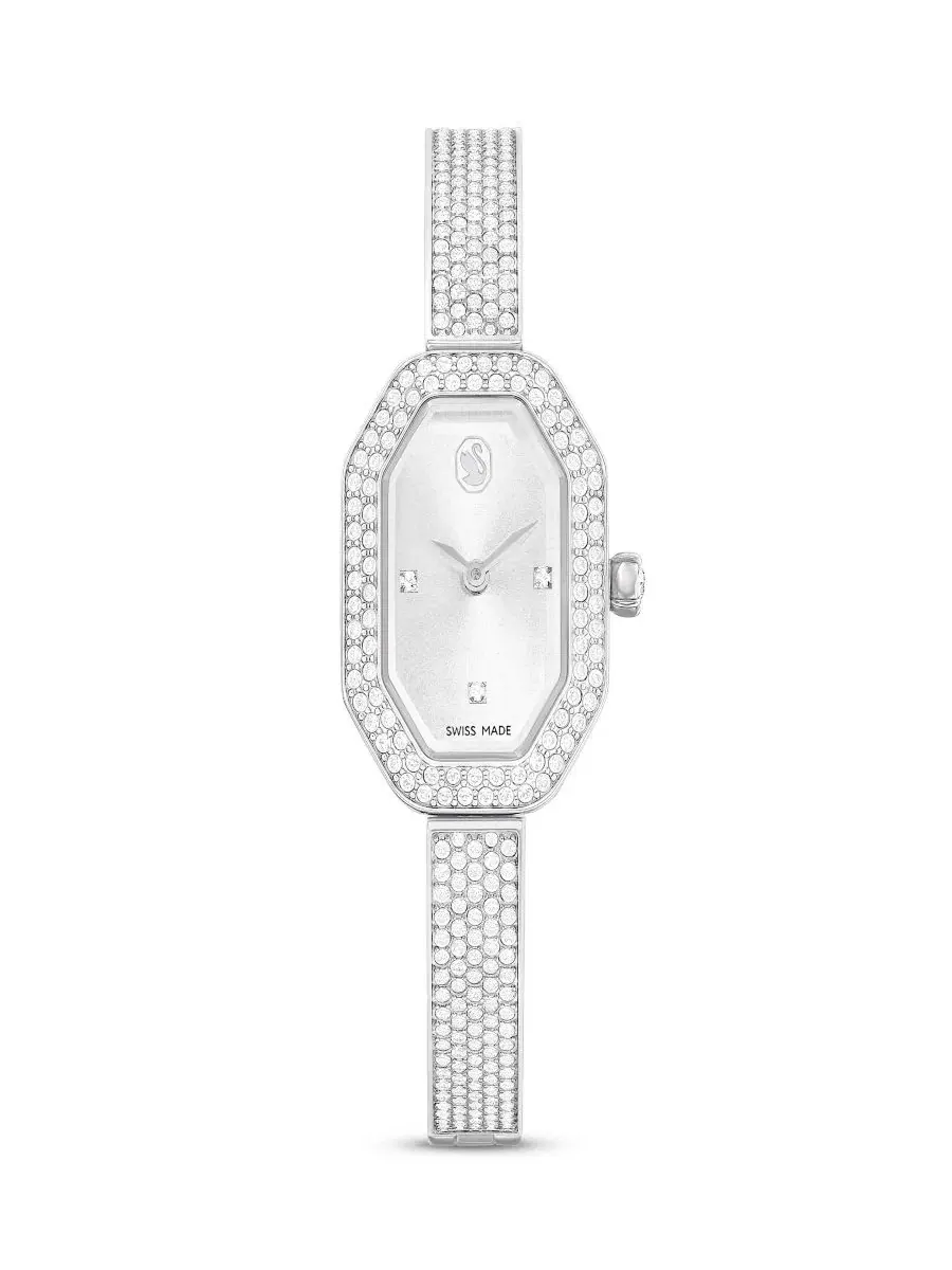 Часы-браслет с кристаллами, стальной корпус, модель Dextera Swarovski — изображение 1 из 8, оттенок серебряный