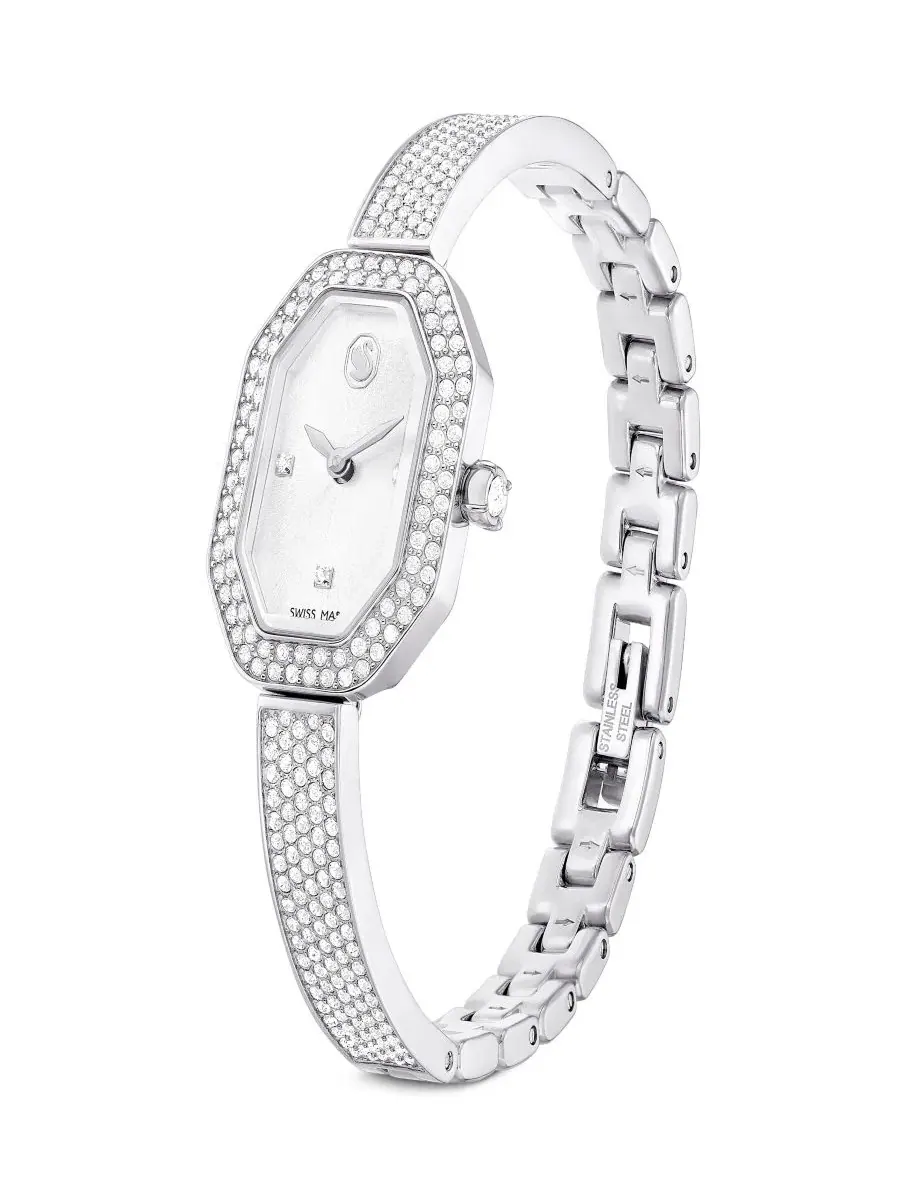 Часы-браслет с кристаллами, стальной корпус, модель Dextera Swarovski — изображение 2 из 8, оттенок серебряный