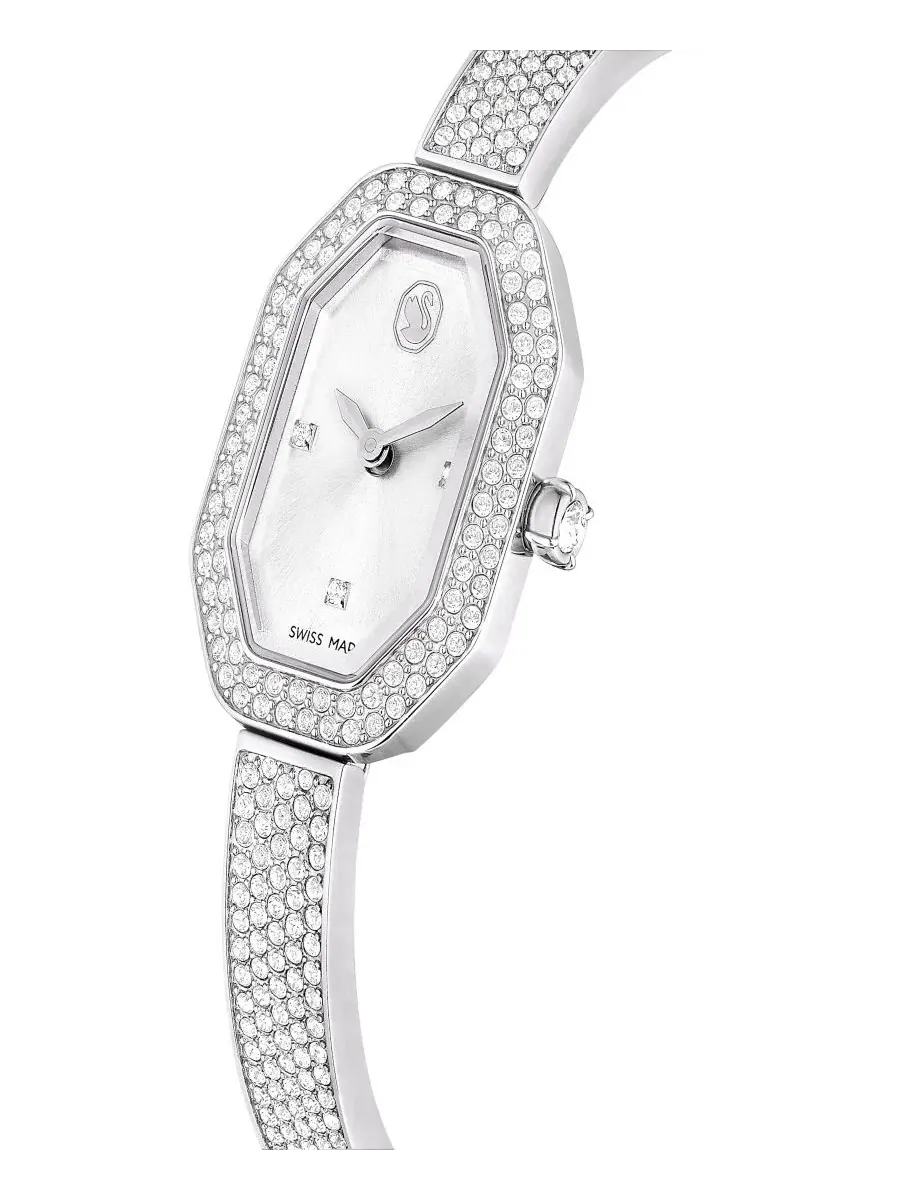 Часы-браслет с кристаллами, стальной корпус, модель Dextera Swarovski — изображение 3 из 8, оттенок серебряный