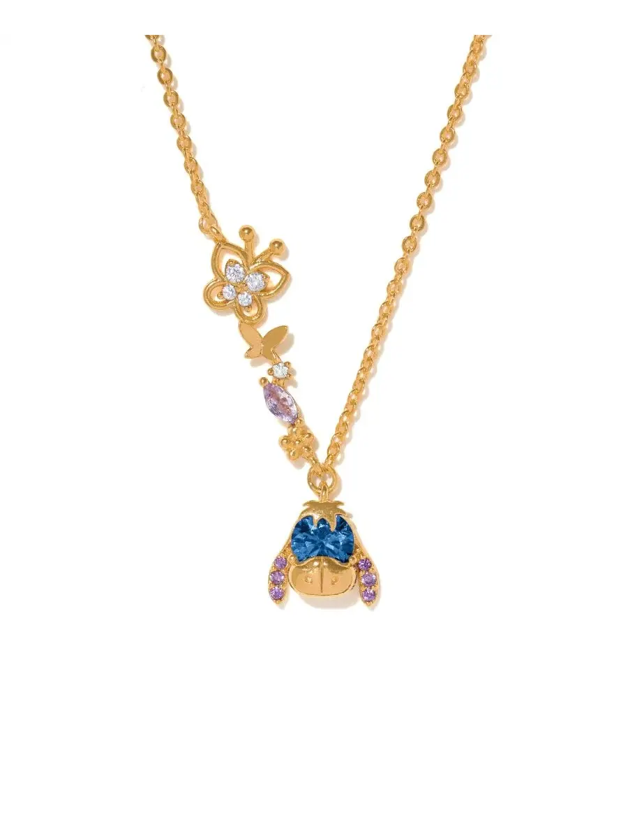 Кулон с подвеской в виде Иа-Иа из кристаллов, модель Crystal Disney Eeyore Girls Crew — изображение 1 из 4, оттенок золото