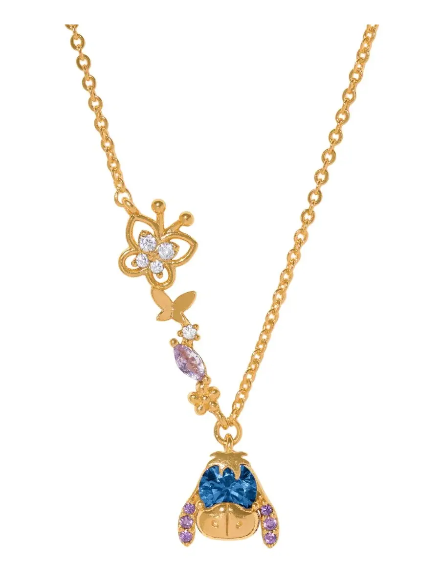 Кулон с подвеской в виде Иа-Иа из кристаллов, модель Crystal Disney Eeyore Girls Crew — изображение 2 из 4, оттенок золото