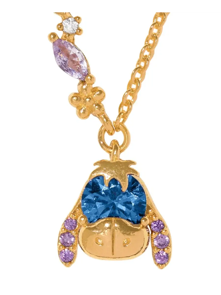 Кулон с подвеской в виде Иа-Иа из кристаллов, модель Crystal Disney Eeyore Girls Crew — изображение 3 из 4, оттенок золото