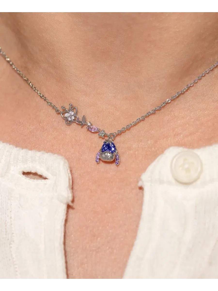 Кулон с подвеской Eeyore Crystal Disney Eeyore Necklace Girls Crew — изображение 2 из 2, оттенок серебряный