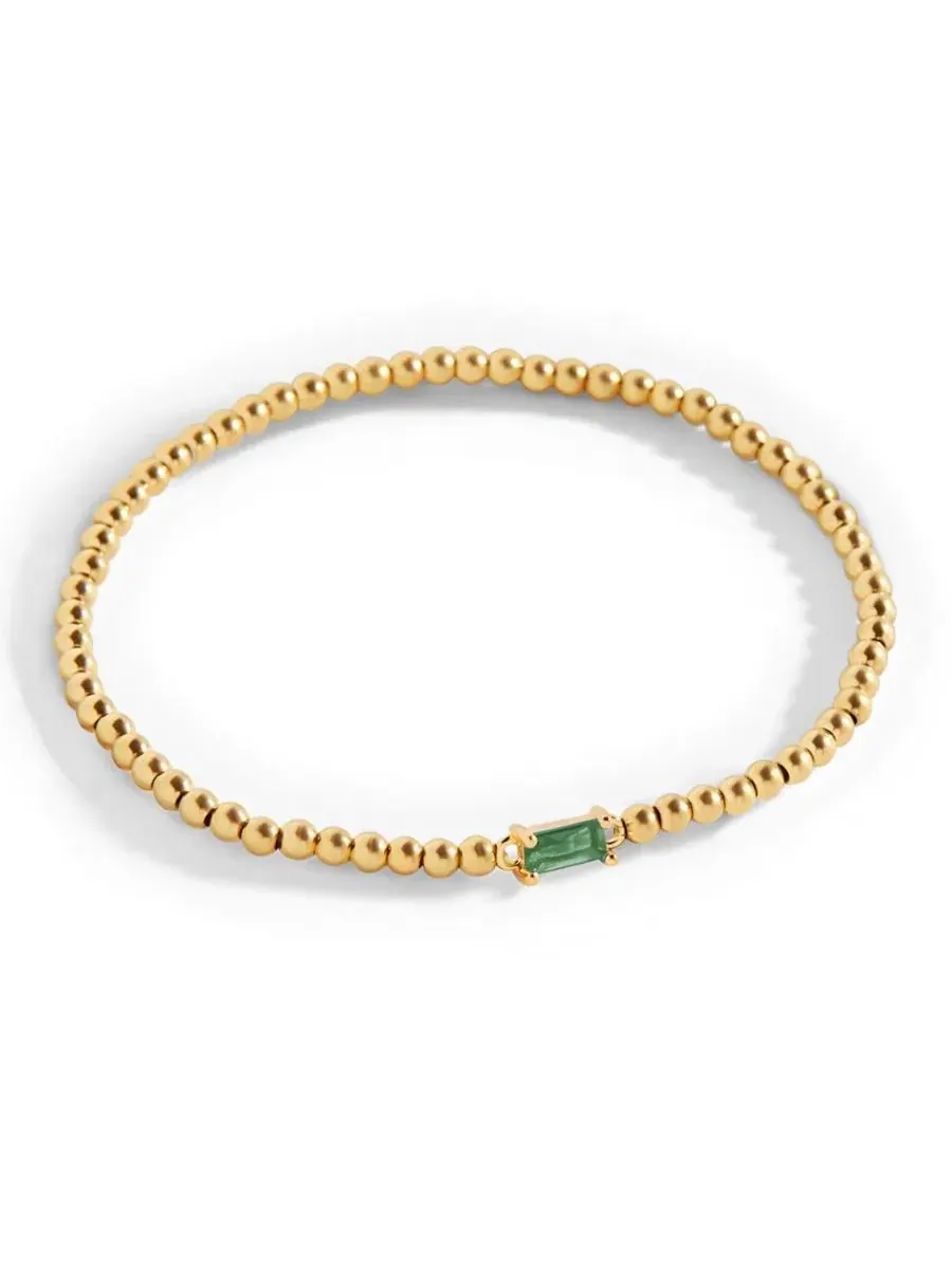 Браслет-резинка с камнем рождения May Emerald Mint & Lily, May Emerald — изображение 2 из 5
