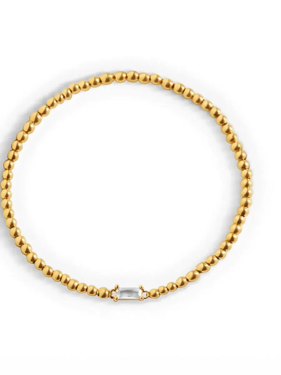 Браслет с бусинами и камнем месяца рождения Mint & Lily, April Cubic Zirconia