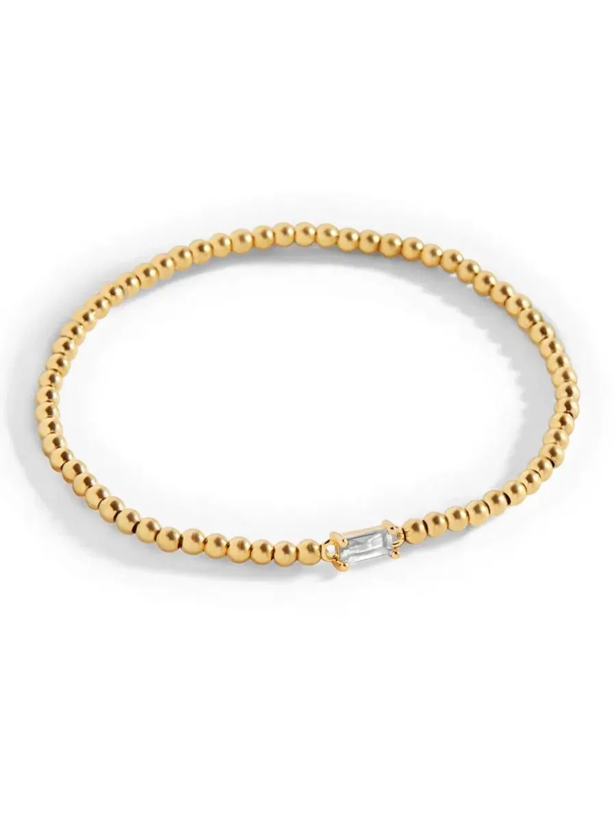 Браслет с бусинами и камнем месяца рождения Mint & Lily, April Cubic Zirconia — изображение 2 из 5