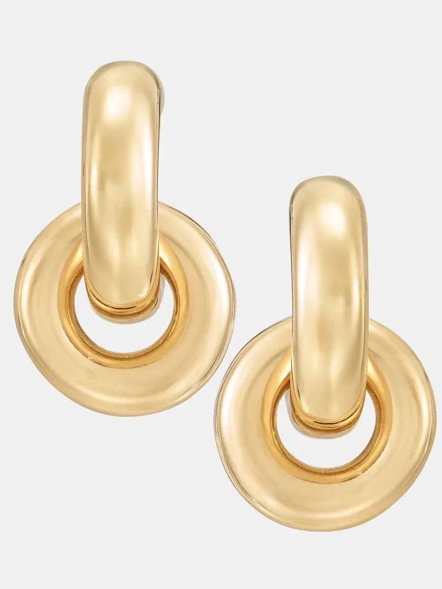 Серьги-гвоздики с подвеской Puffy Door Knocker DKNY