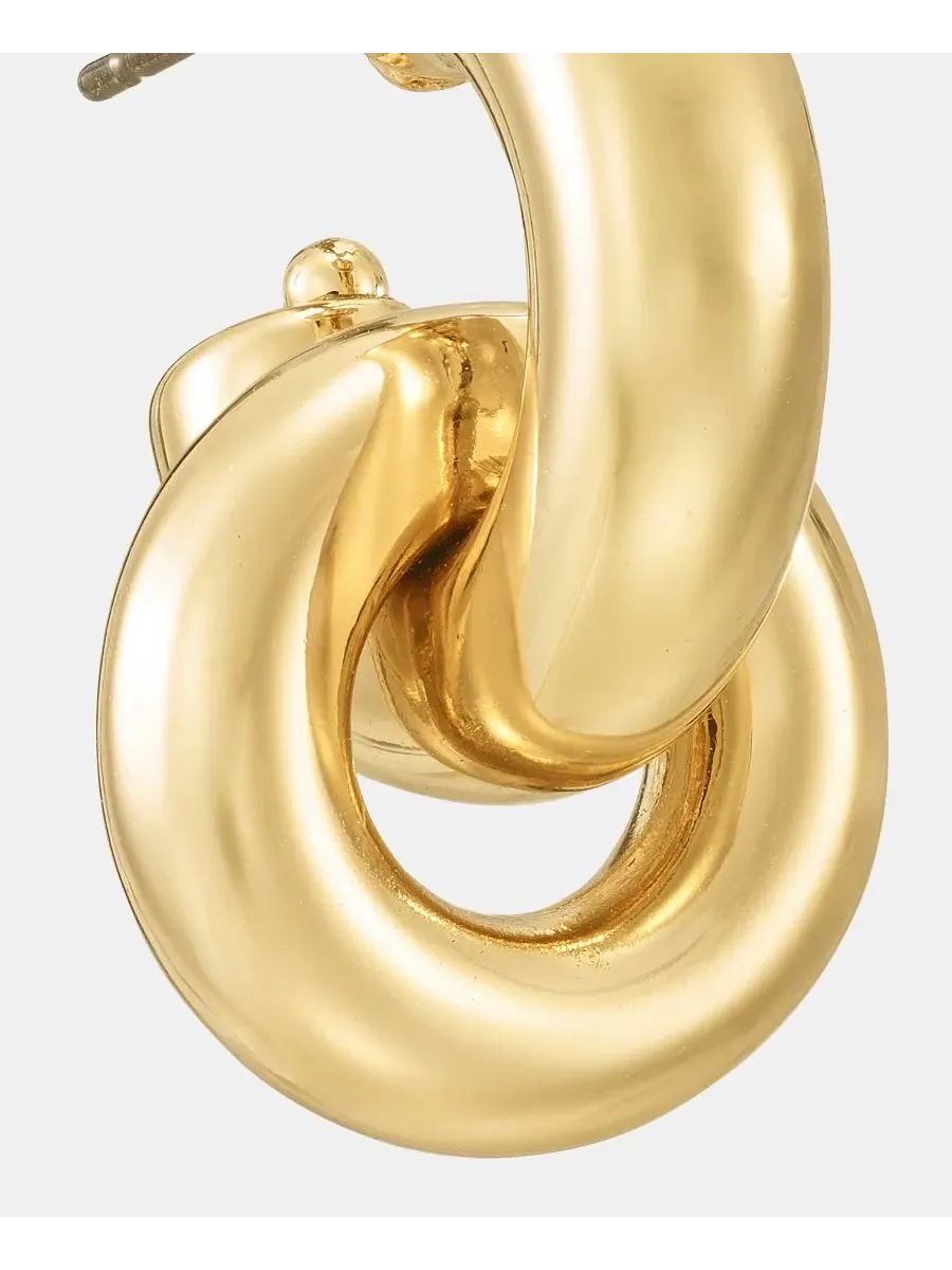 Серьги-гвоздики с подвеской Puffy Door Knocker DKNY — изображение 4 из 4, оттенок золото