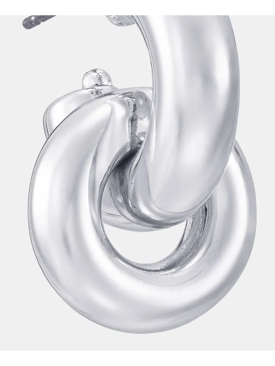 Серьги-подвески Puffy Door Knocker Drop DKNY — изображение 4 из 4, оттенок серебряный