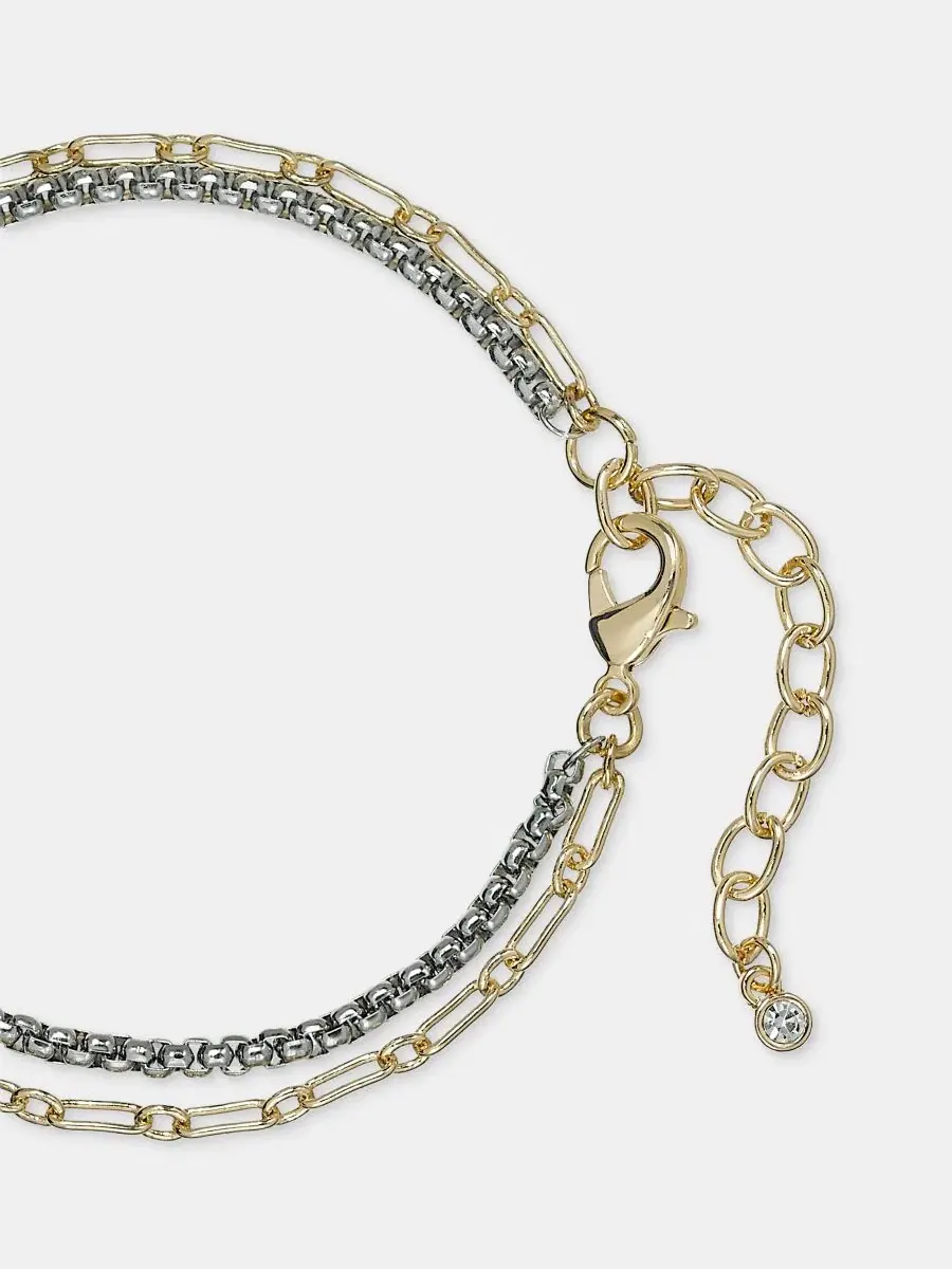 Колье с подвеской Two-Tone Crystal Two-Row Pendant On 34th — изображение 3 из 3, оттенок мульти
