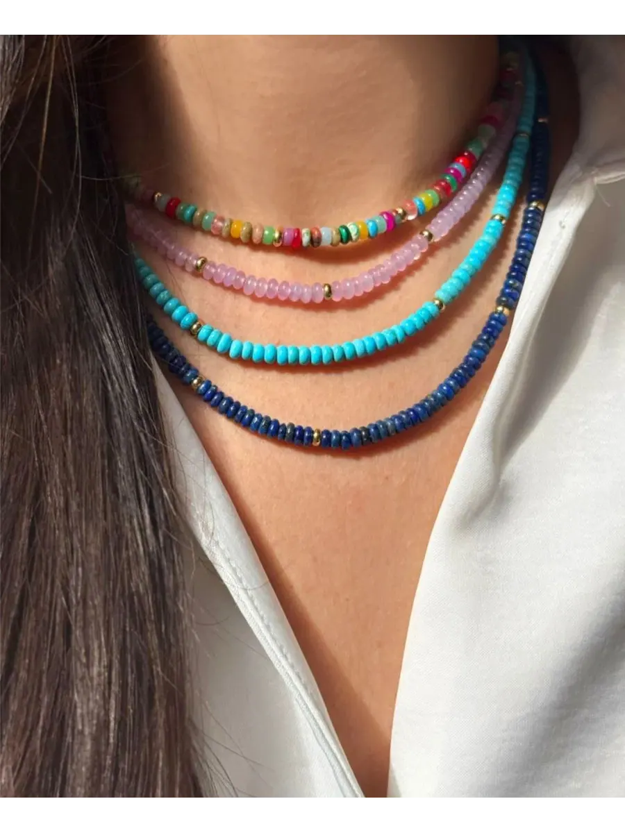 Ожерелье из натуральных камней Charis Gemstone Beaded Necklace Kamaria, Lavender Jade — изображение 6 из 7