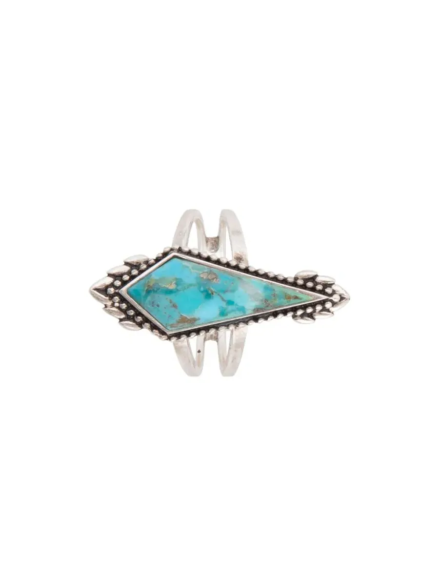 Кольцо с бирюзой Anemone Blue Turquoise and Silver Barse — изображение 2 из 5, оттенок серебряный