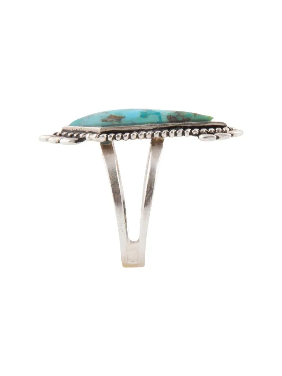Кольцо с бирюзой Anemone Blue Turquoise and Silver Barse — изображение 3 из 5, оттенок серебряный