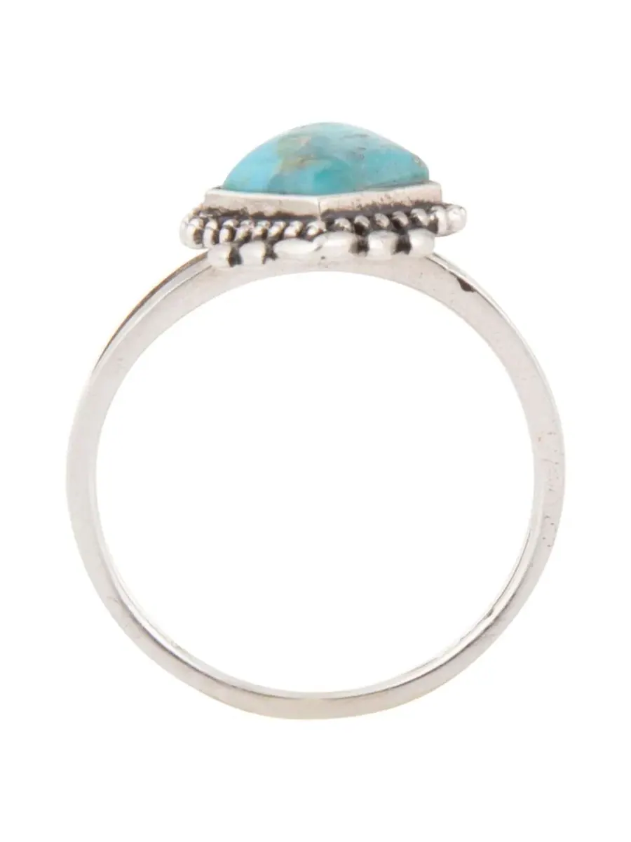 Кольцо с бирюзой Anemone Blue Turquoise and Silver Barse — изображение 4 из 5, оттенок серебряный