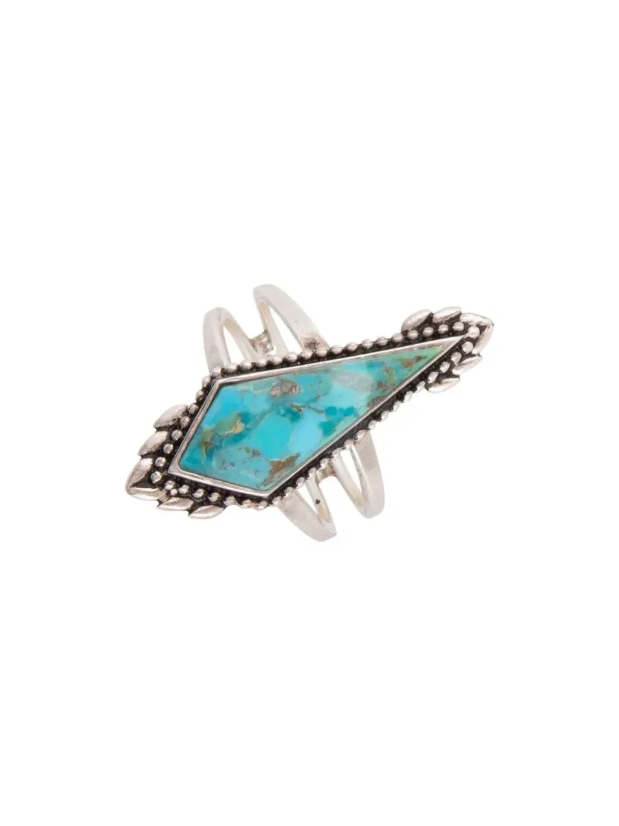 Кольцо с бирюзой Anemone Blue Turquoise and Silver Barse — изображение 5 из 5, оттенок серебряный