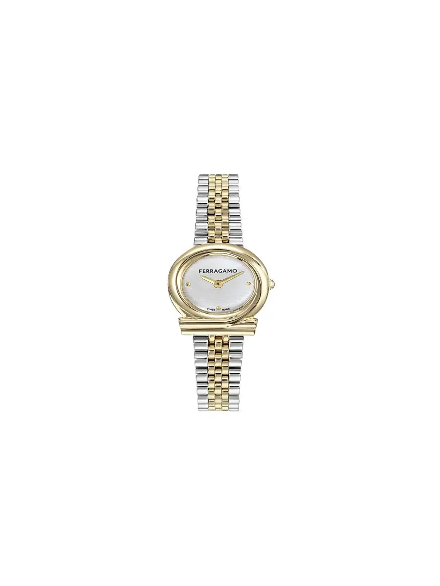 Женские часы с браслетом из стали двух цветов, 23 мм, модель Gancini Twisted Ferragamo