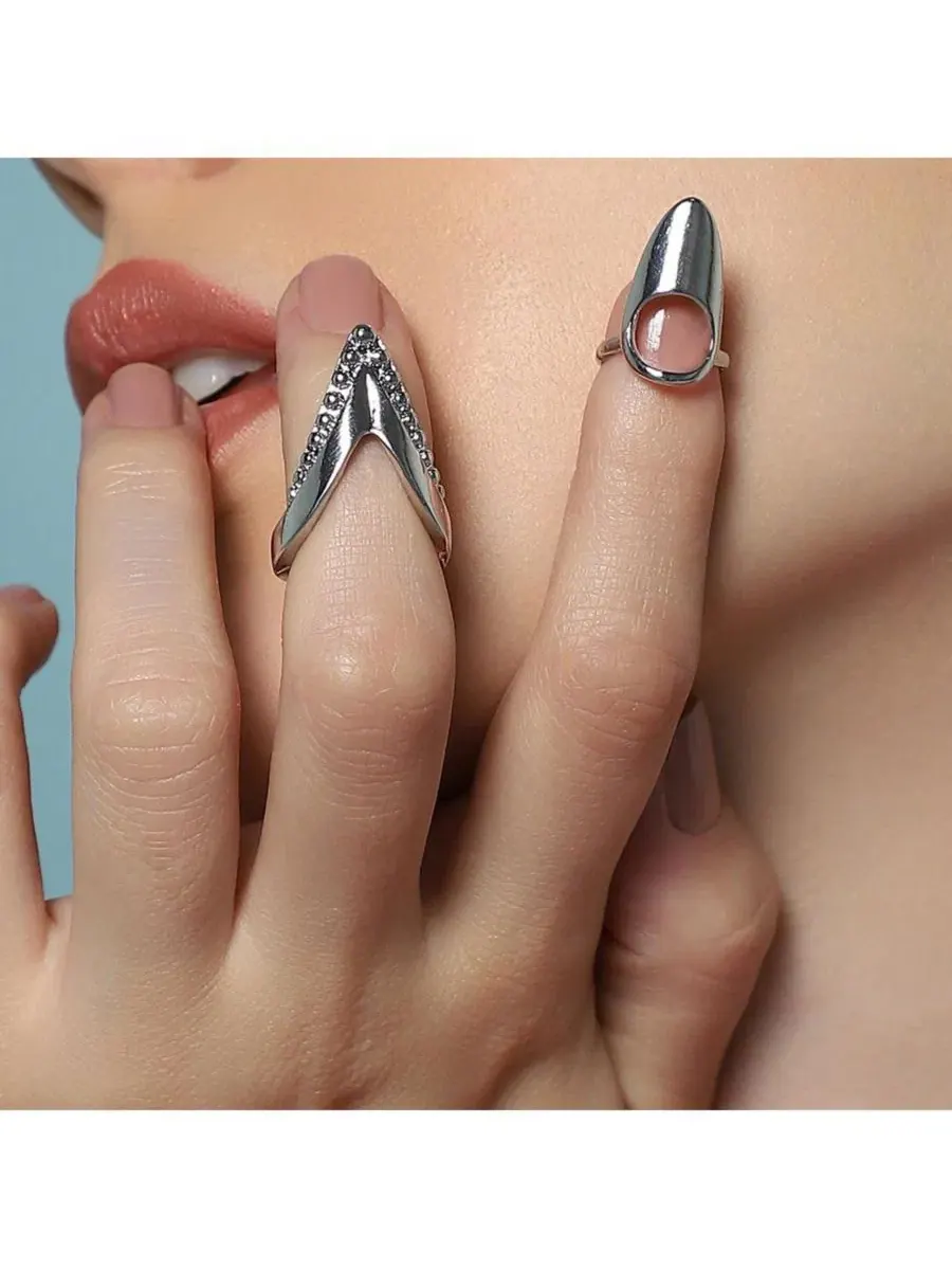 Кольцо на ноготь The Piercer Nail Ring Set SOHI — изображение 5 из 7, оттенок серебряный