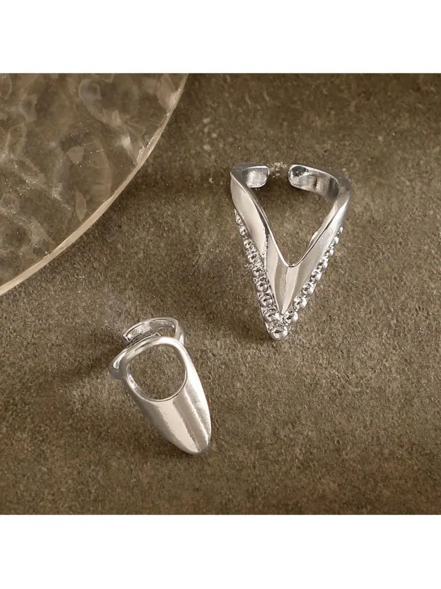 Кольцо на ноготь The Piercer Nail Ring Set SOHI — изображение 7 из 7, оттенок серебряный