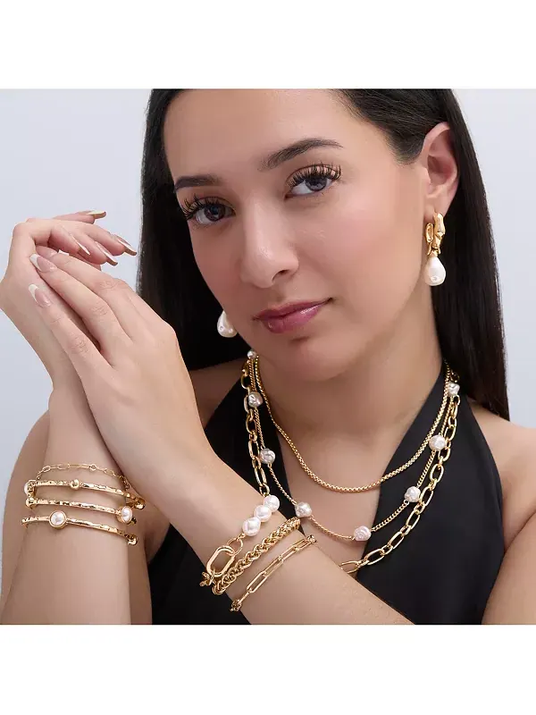 Набор из 3 браслетов-цепочек Bcbg — изображение 3 из 4, оттенок золото