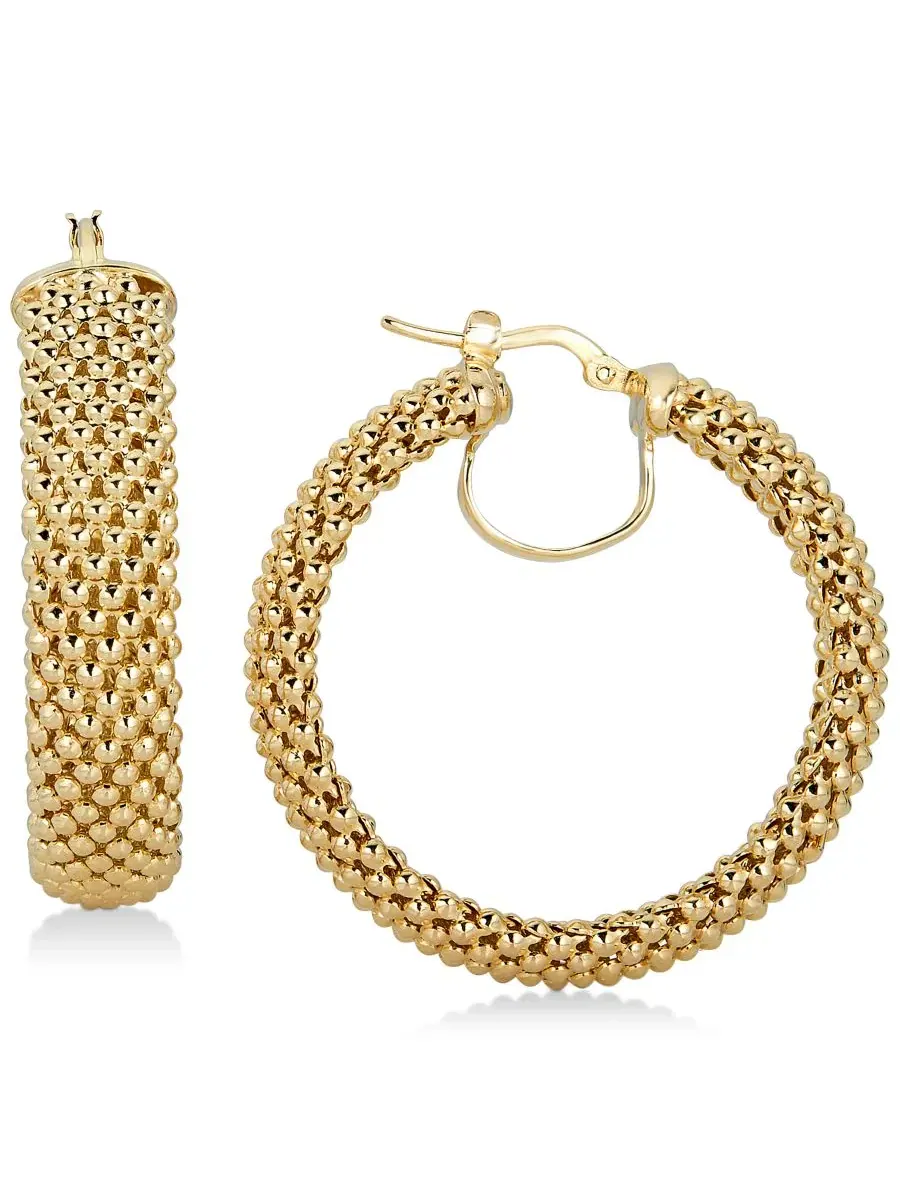 Серьги-кольца из сетки с застежкой-клик — серебристый
