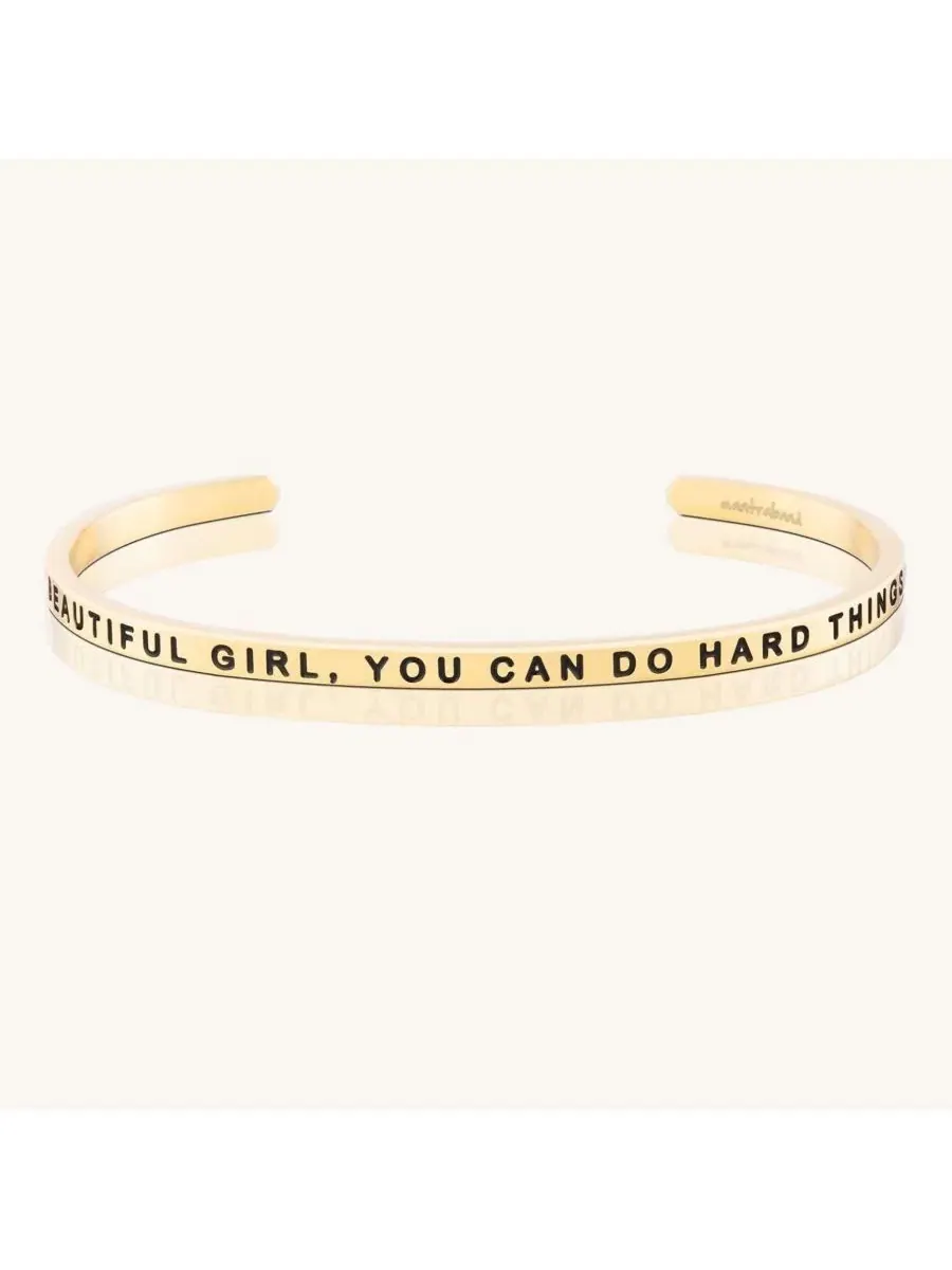 Браслет-манжета с надписью Beautiful Girl You Can Do Hard Things, бренд Mantra — изображение 1 из 4