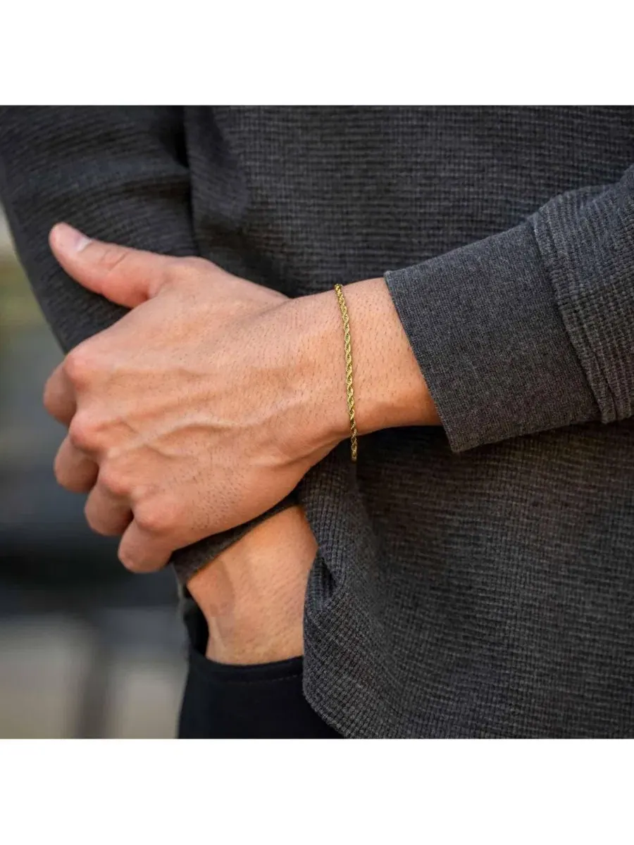 Мужской браслет-цепь 2,5 мм с золотым покрытием Vincero — изображение 3 из 3, оттенок золото