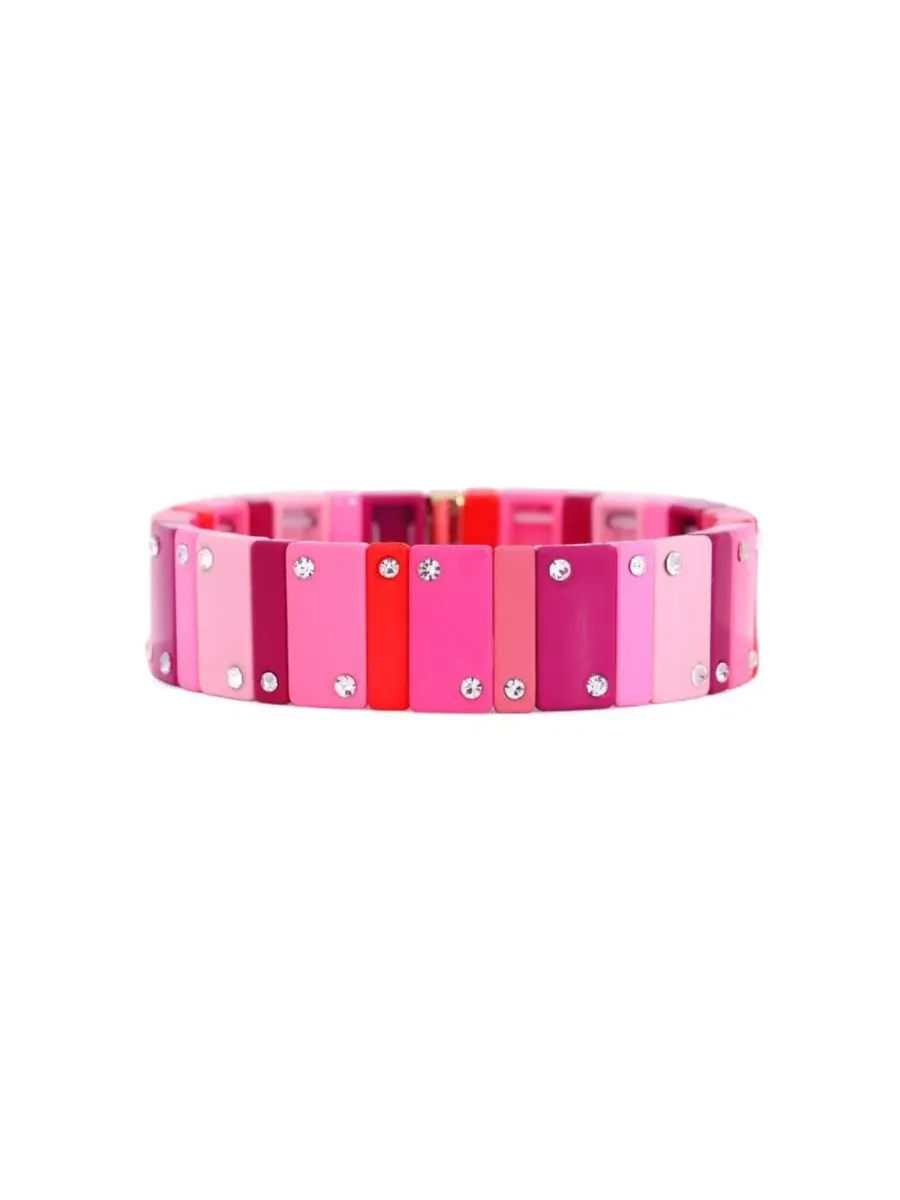 Браслет-стяжка Hot Pink Domino 14K Gold-Plated Over Brass The Lovery — розовый