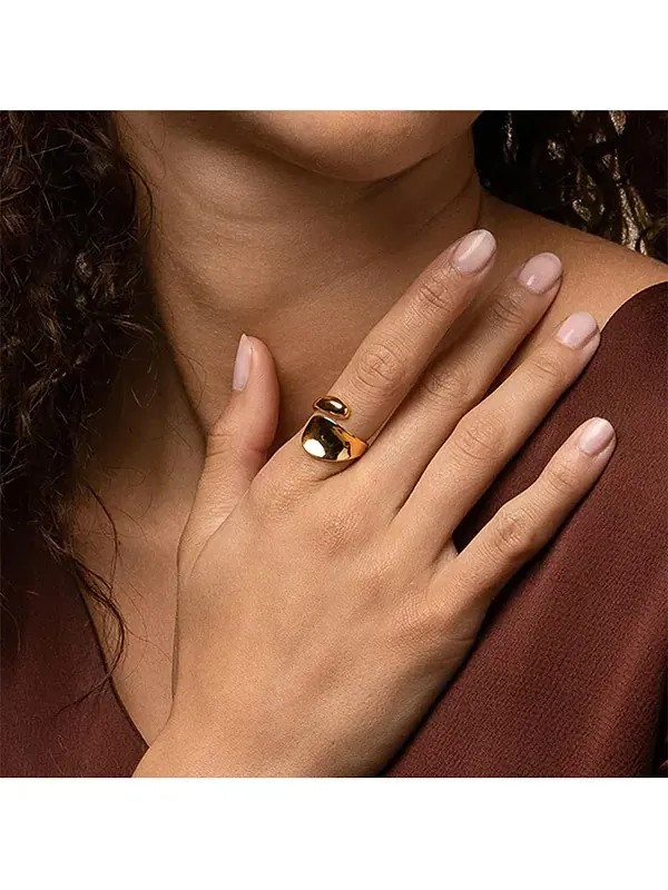Регулируемое эффектное кольцо Shirley Bearfruit Jewelry — изображение 2 из 3, оттенок золото