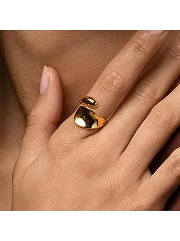 Регулируемое эффектное кольцо Shirley Bearfruit Jewelry — изображение 3 из 3, оттенок золото