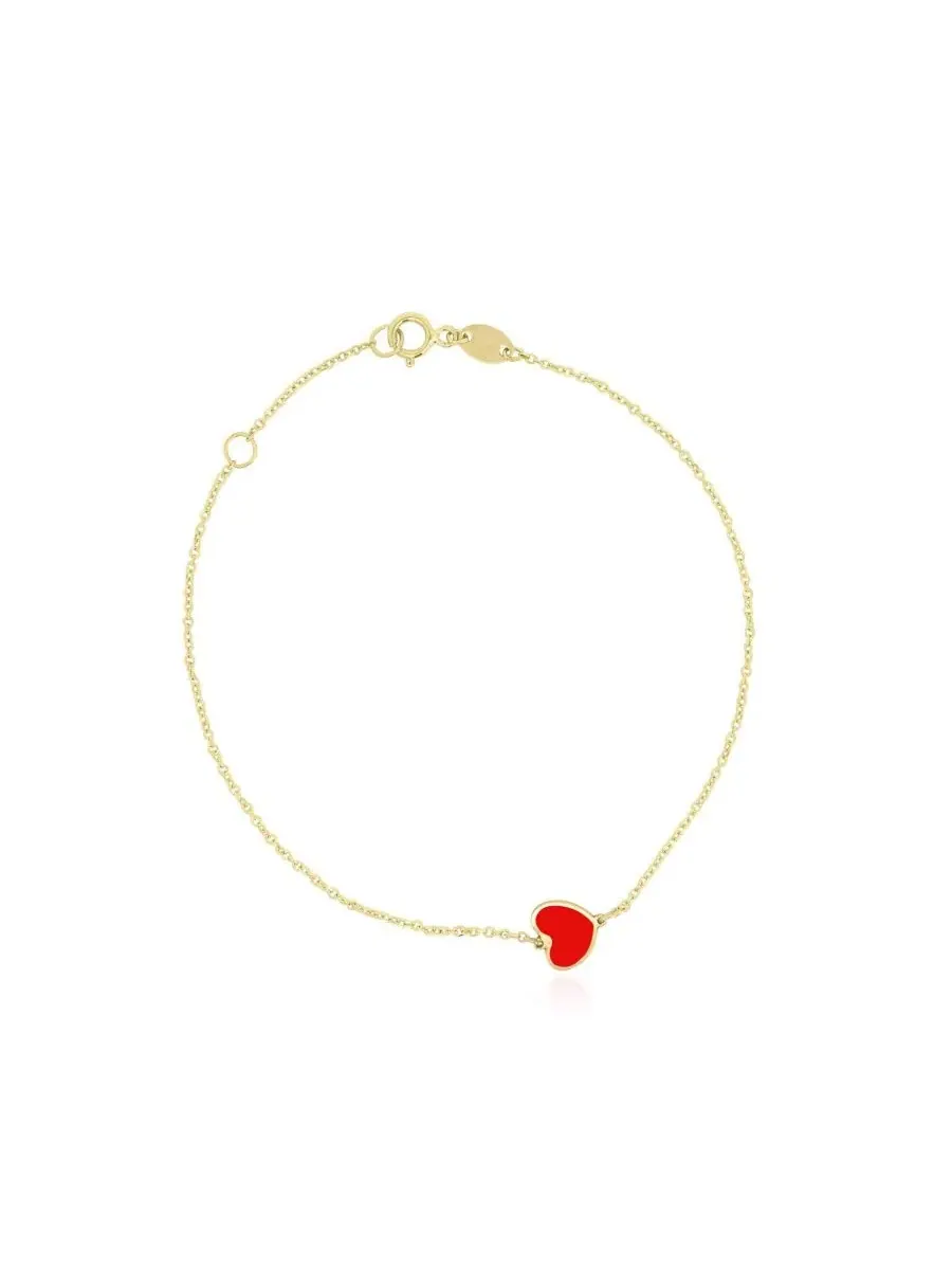 Браслет с сердцем Mini Coral Single Heart — изображение 1 из 3, оттенок коралл