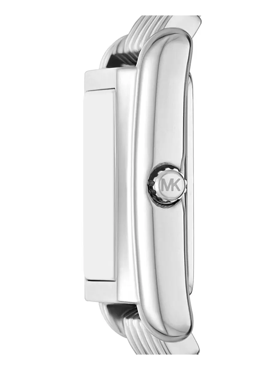 Женские часы Essex Quartz Three-Hand Silver Stainless Steel Watch 27mm Michael Kors — изображение 2 из 6, оттенок серебряный