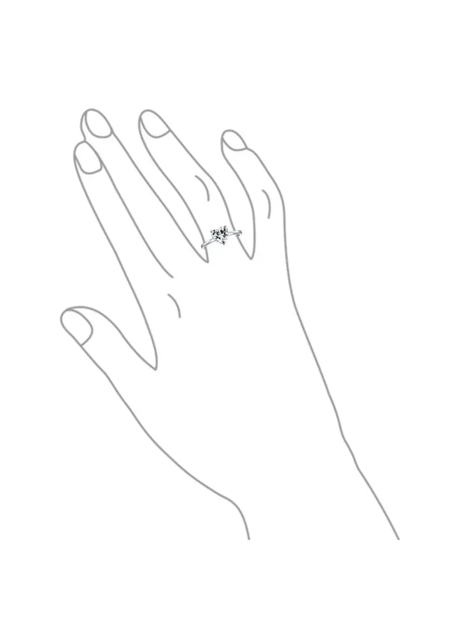 Кольцо с сердцем из стерлингового серебра с кубическим цирконием 2CT Bling Jewelry — изображение 2 из 5, оттенок серебряный
