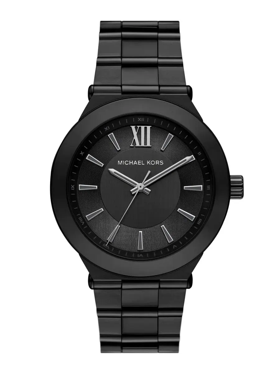 Часы мужские 44 мм с браслетом из нержавеющей стали Michael Kors — изображение 1 из 5, оттенок черный