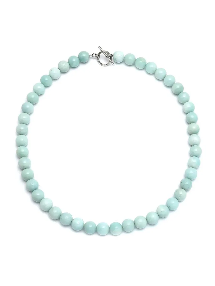 Колье из натурального амазонита 10 мм, 16 дюймов Bling Jewelry — изображение 1 из 3, оттенок зеленый
