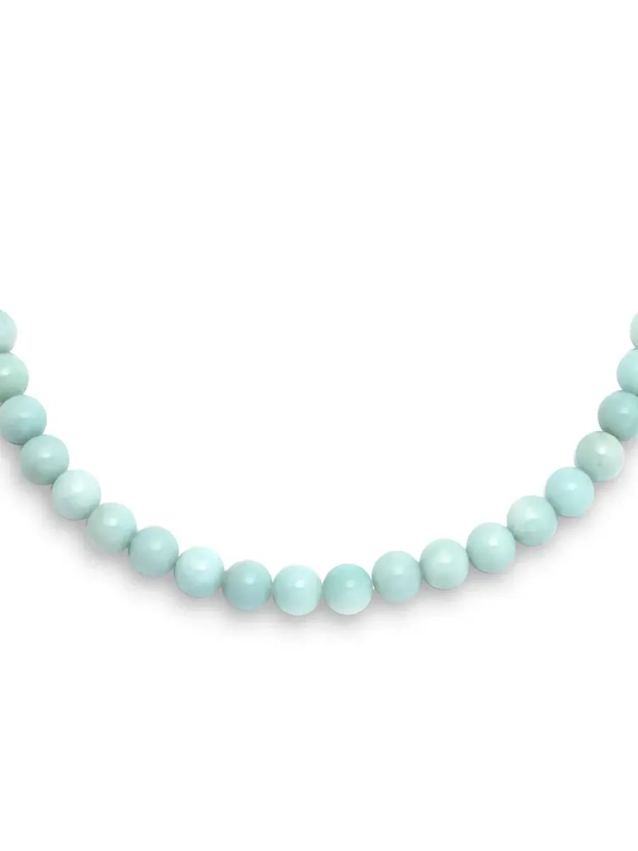 Колье из натурального амазонита 10 мм, 16 дюймов Bling Jewelry — изображение 2 из 3, оттенок зеленый
