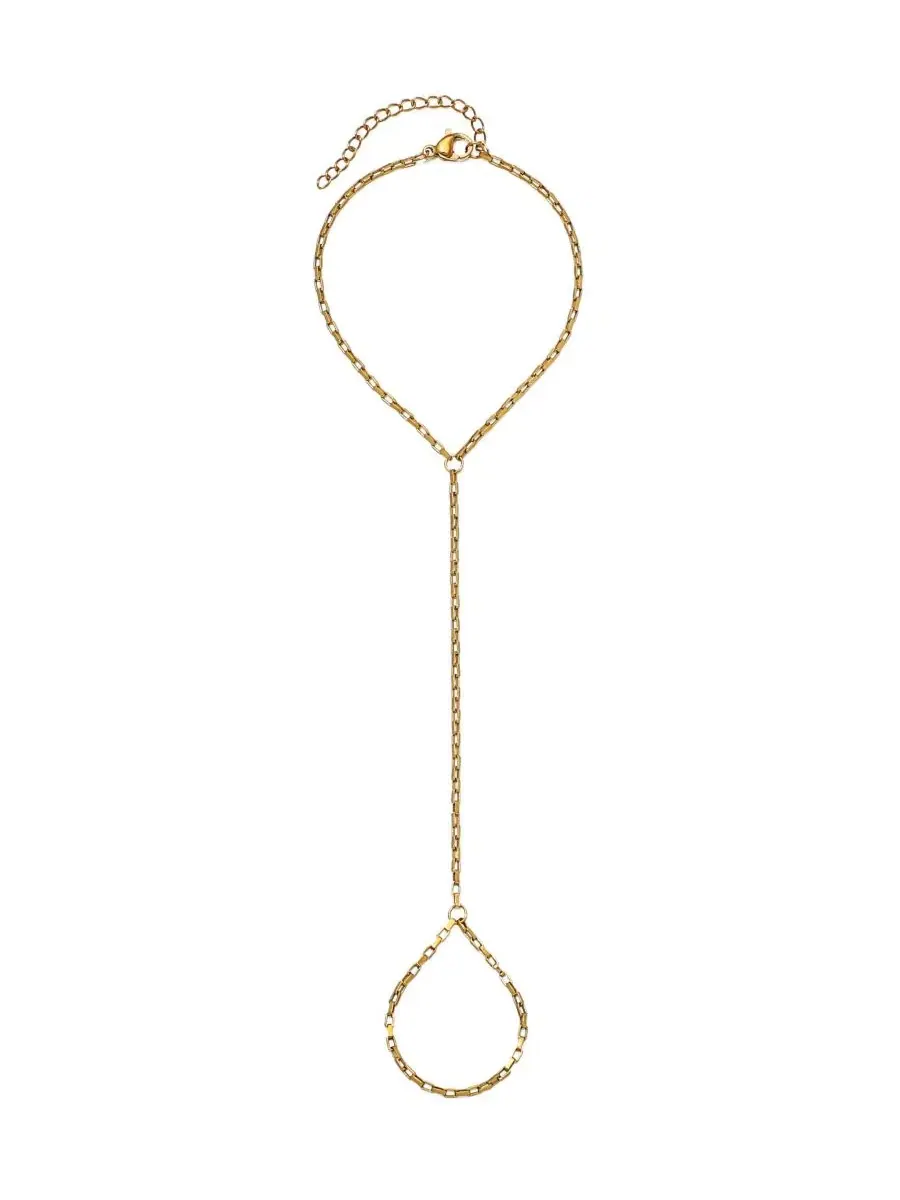 Браслет на руку с цепочкой-скрепкой, 18k золотое покрытие ADORNIA — изображение 1 из 3