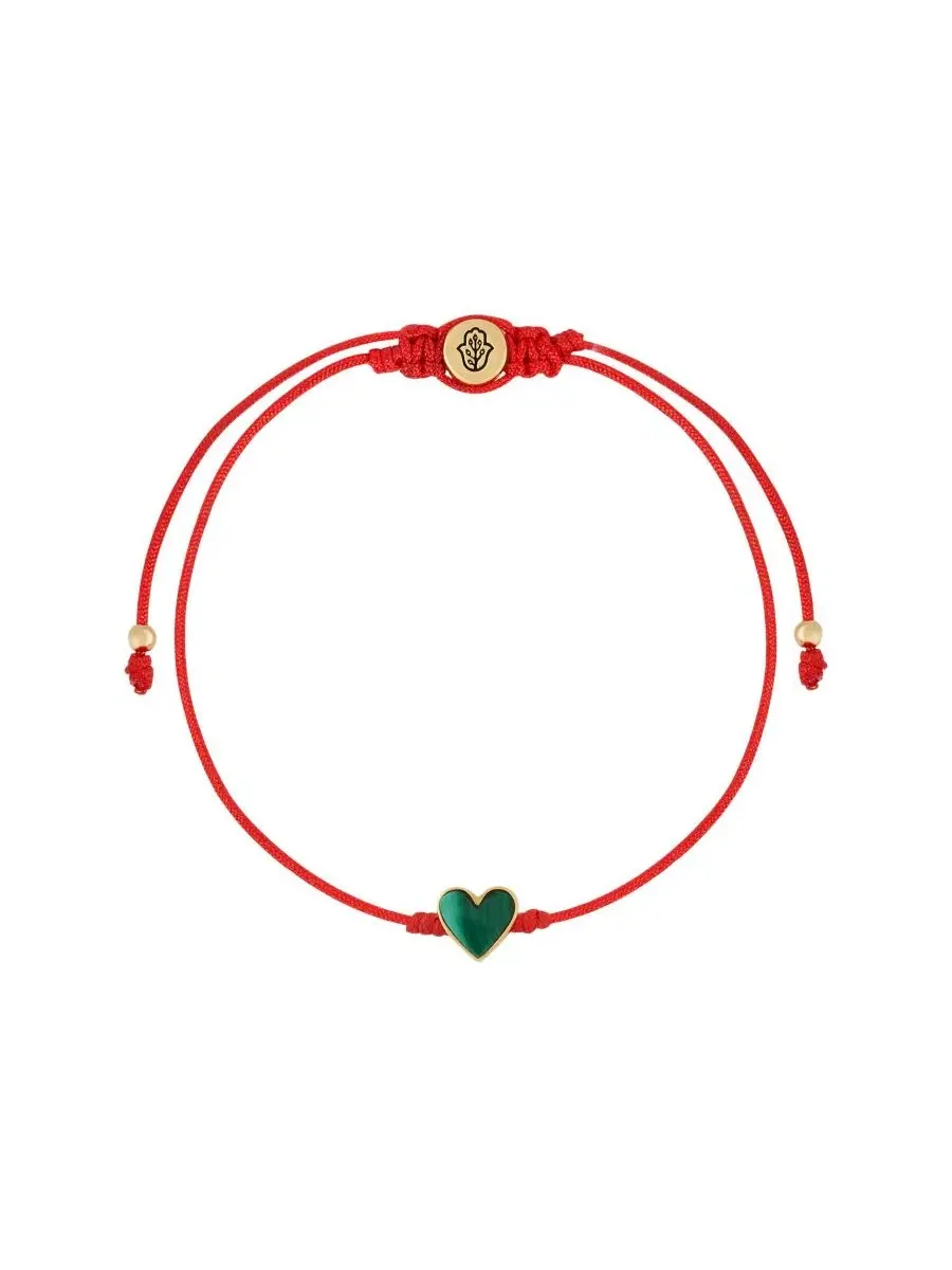 Браслет с сердцем из малахита Lucky in Love Karma and Luck — золотистый