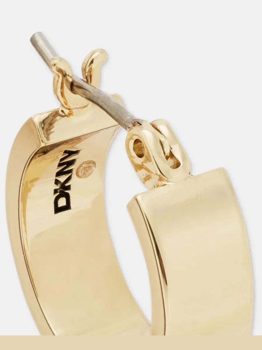 Серьги-кольца с сердцем Pavé Heart Charm DKNY — изображение 4 из 4, оттенок прозрачный