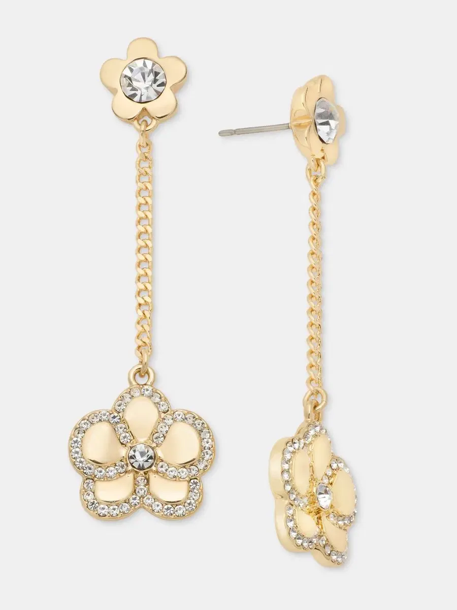Серьги-подвески с орхидеей, паве, 4.5 см KARL LAGERFELD PARIS — изображение 3 из 4, оттенок белый